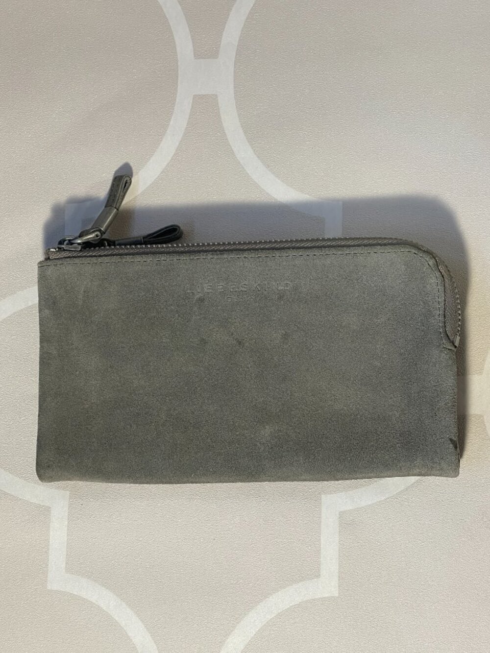 Liebeskind Dark Green Leather & Suede Bifold Wallet | Zip Coin Pockets